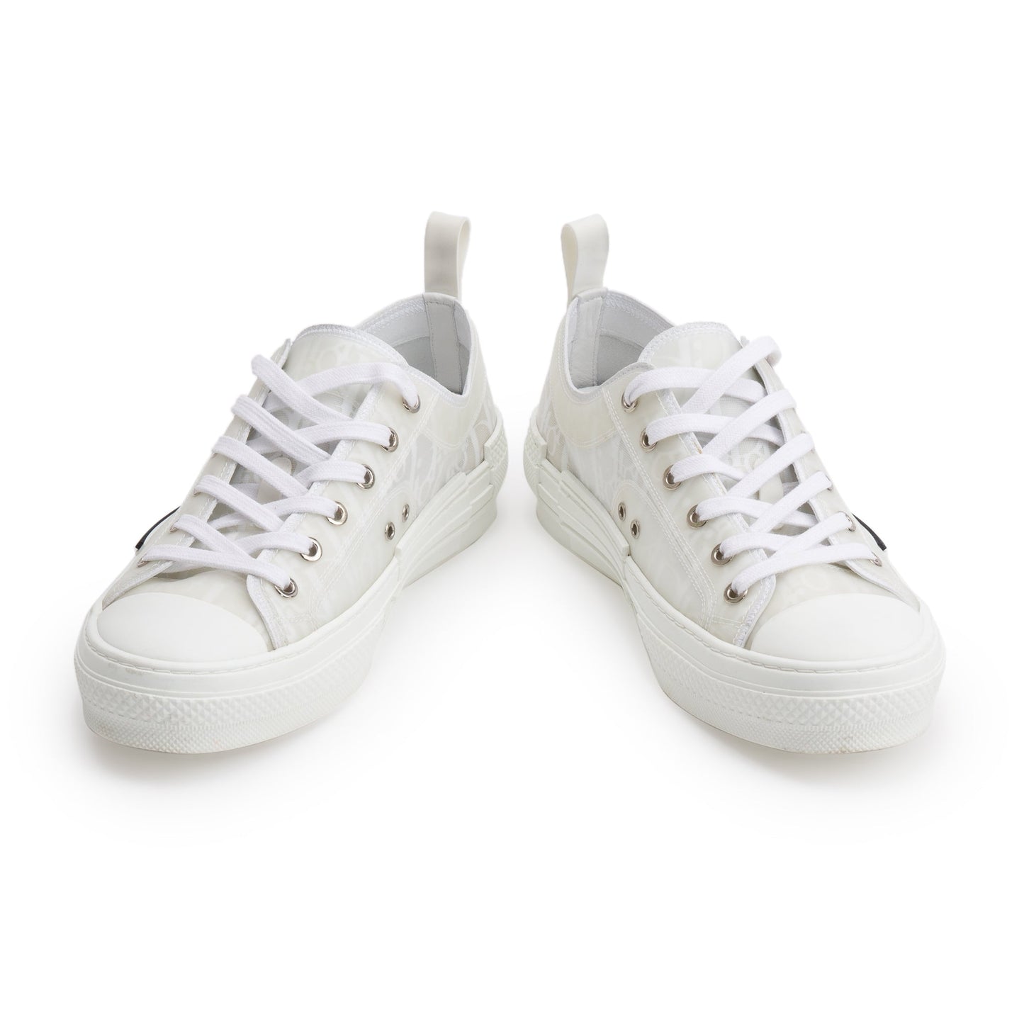 Christian Dior White Oblique Transparent Canvas B23 Low Sneakers, Size 40