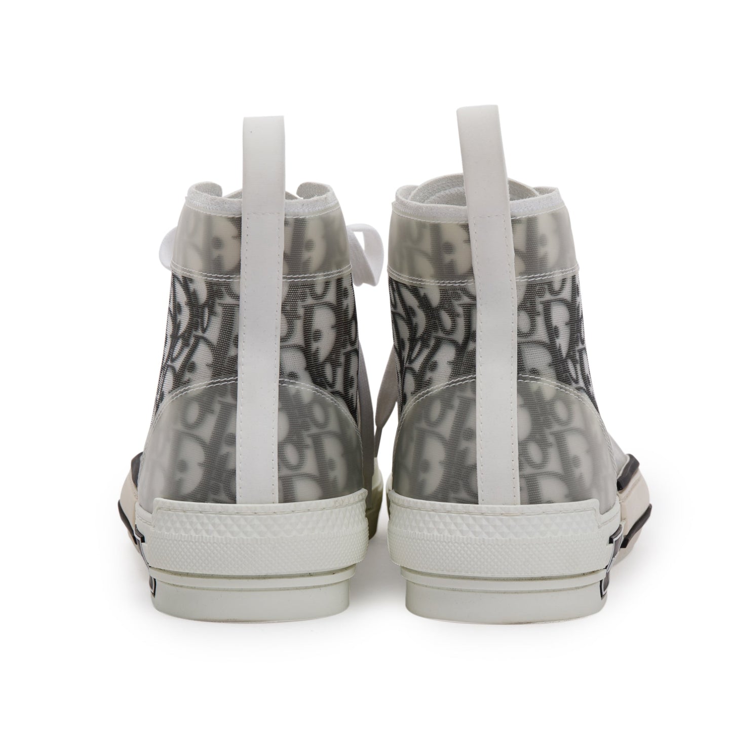 Christian Dior White/Black Oblique Canvas B23 High-Top Sneakers, Size 43