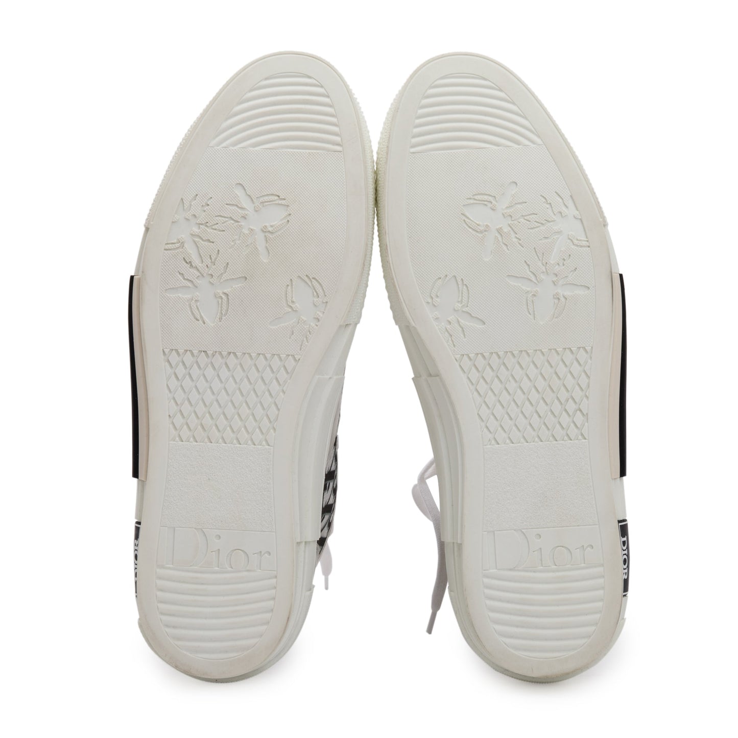 Christian Dior White/Black Oblique Canvas B23 High-Top Sneakers, Size 43