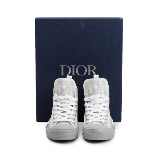 Christian Dior White/Grey Oblique Transparent Canvas B23 High-Top Sneakers, Size 36