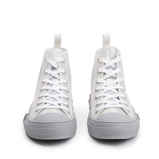 Christian Dior White/Grey Oblique Transparent Canvas B23 High-Top Sneakers, Size 41