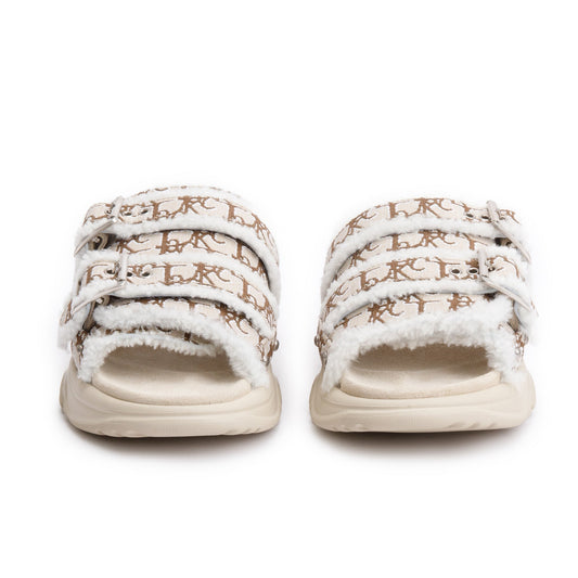 Christian Dior X Travis Scott Beige Oblique Jacquard Cacktus Jack Sandals, Size 43