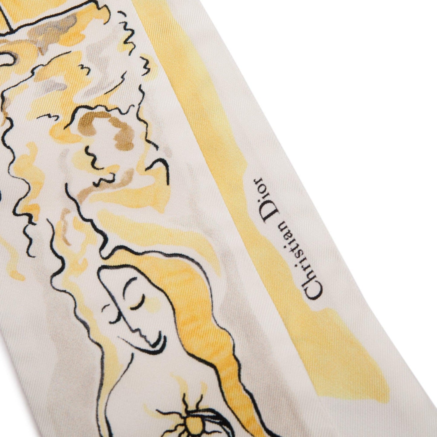 Christian Dior Yellow La Papesse Silk Twilly