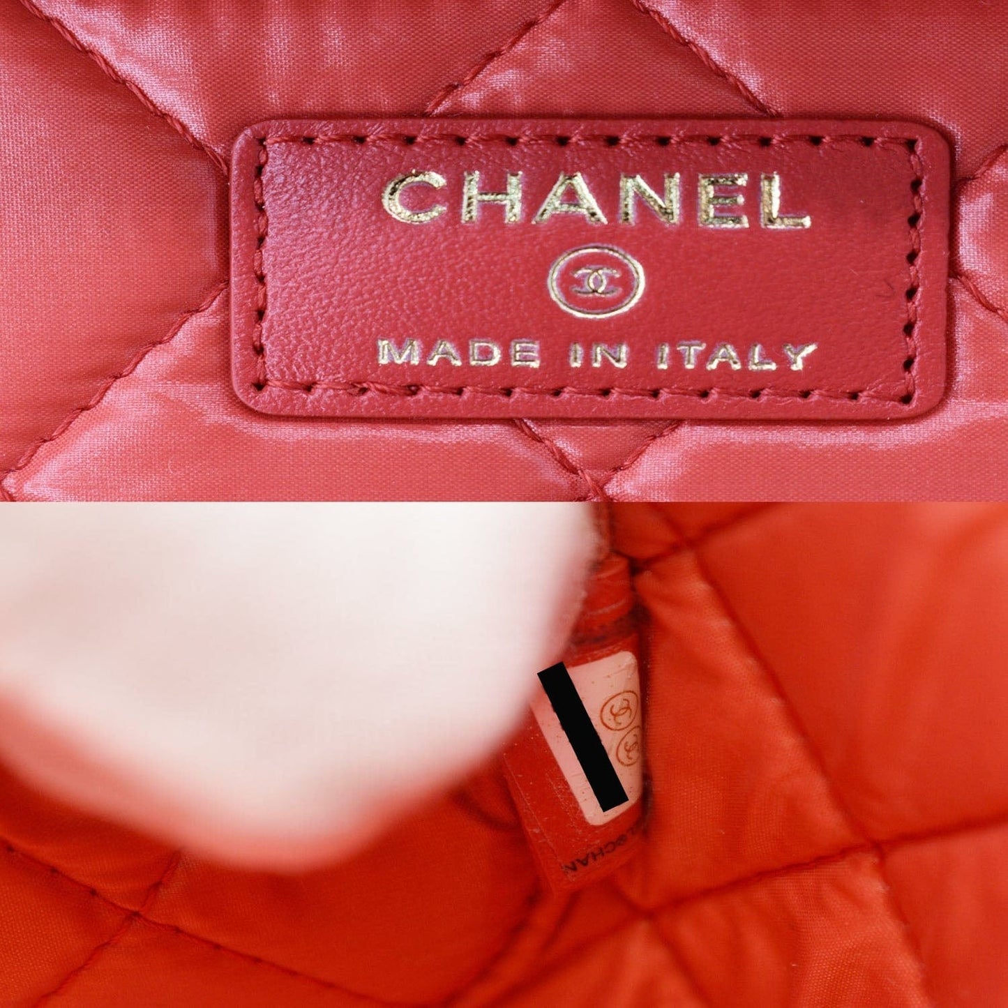 CHANEL Vanity Caviar Leather Cosmetic Satchel Bag Red