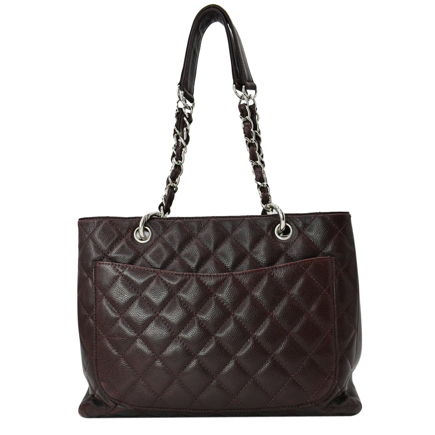 Luxury Chanel Grand Shopping GST Caviar Leather Tote Bag Maroon