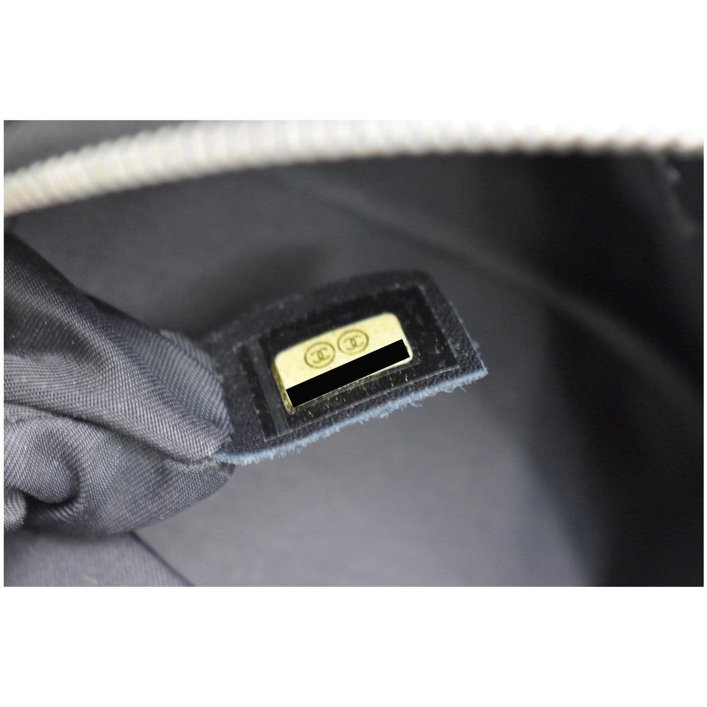 CHANEL Biarritz Quilted Canvas Cosmetic Pouch Black