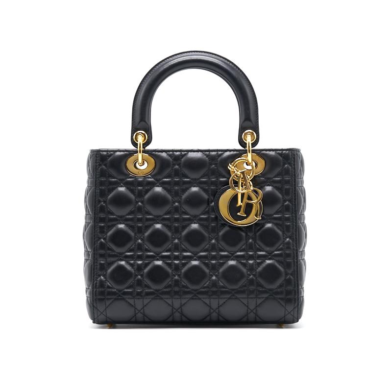 Luxury Dior Medium Lady Luxury Dior Tote Black with GHW