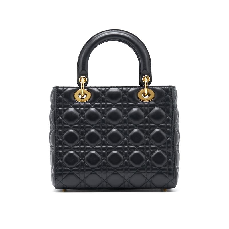 Luxury Dior Medium Lady Luxury Dior Tote Black with GHW