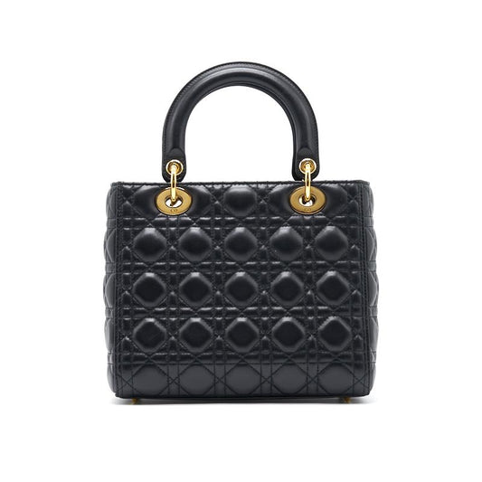 Luxury Dior Medium Lady Luxury Dior Tote Black with GHW