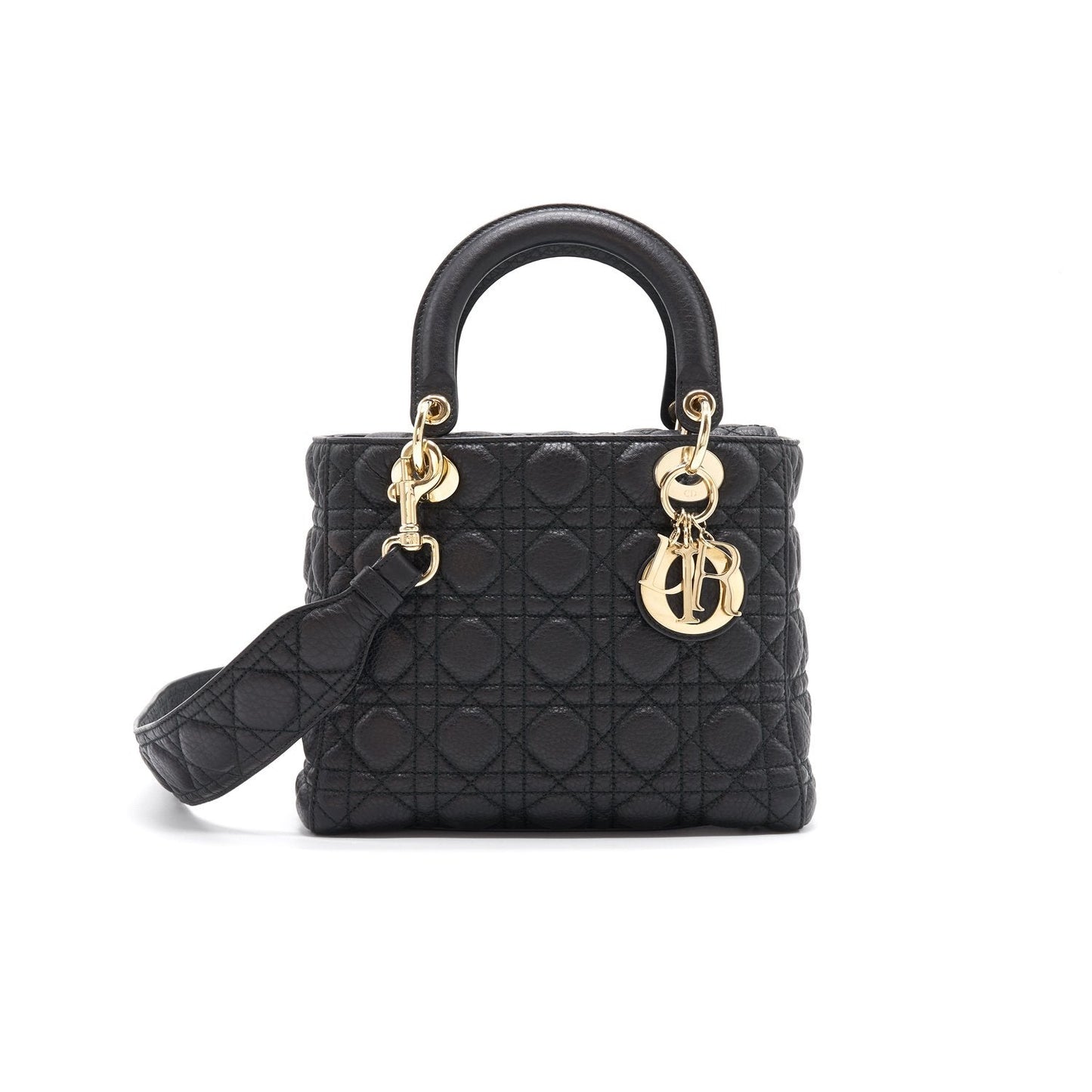 Luxury Dior Medium Soft Lady Luxury Dior supple Black with GHW