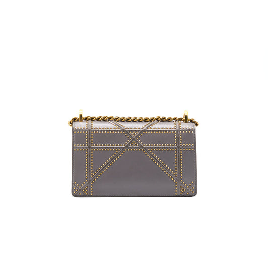 Luxury Dior Luxury Diorama studded Lambskin Small Grey with GHW