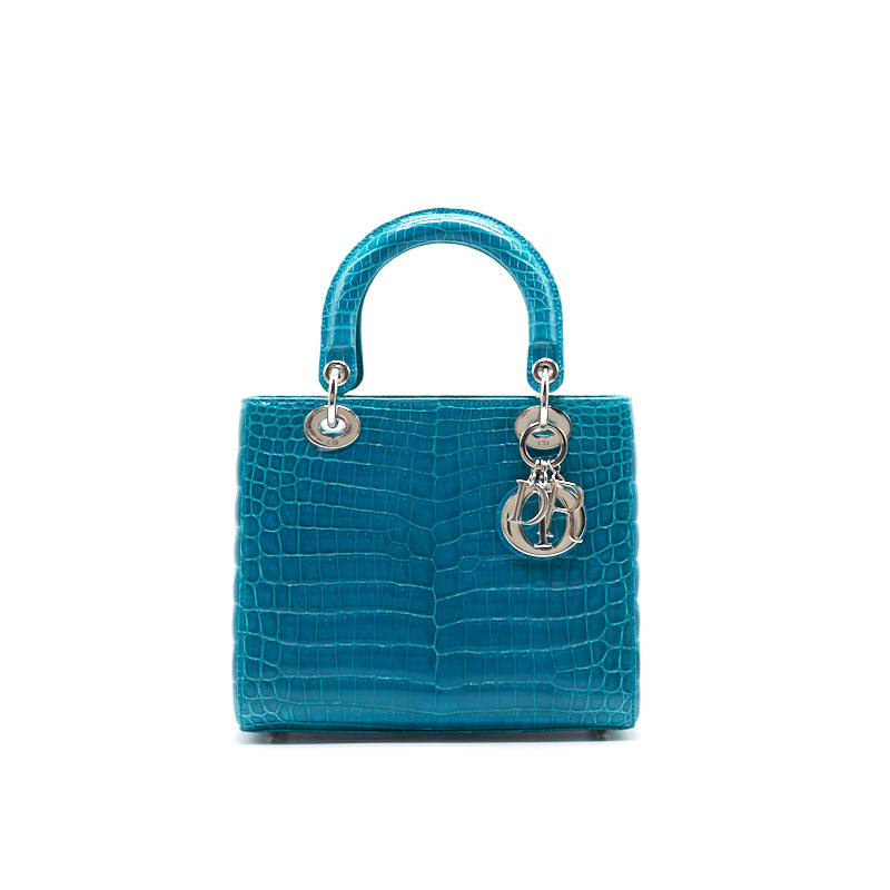 Luxury Dior alligator Medium Turquoise Lady Luxury Dior Tote
