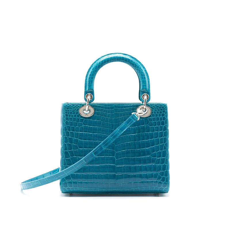 Luxury Dior alligator Medium Turquoise Lady Luxury Dior Tote