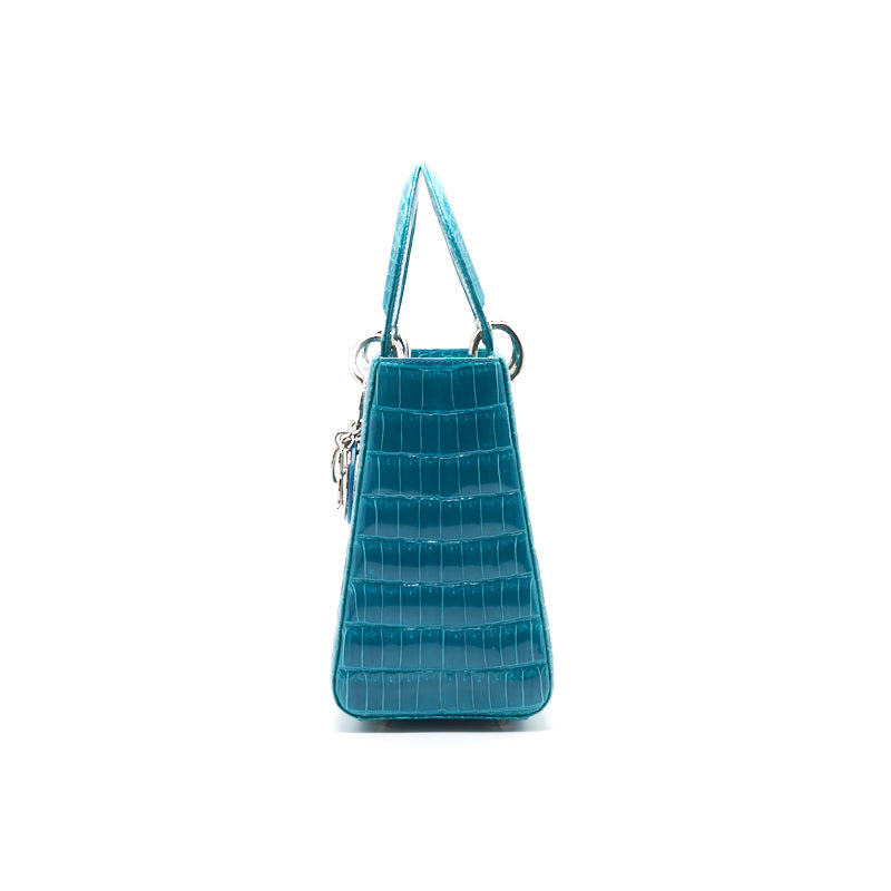 Luxury Dior alligator Medium Turquoise Lady Luxury Dior Tote