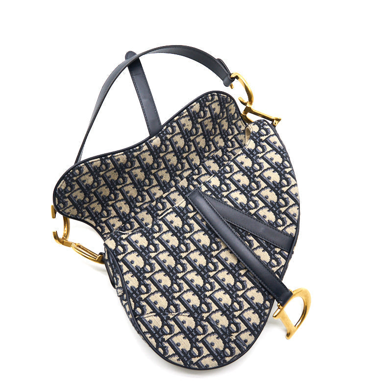 Luxury Dior Oblique Saddle Bag