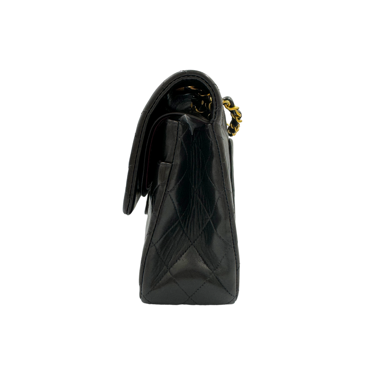 Luxury Chanel Classic Double Flap Medium Black Lambskin Gold