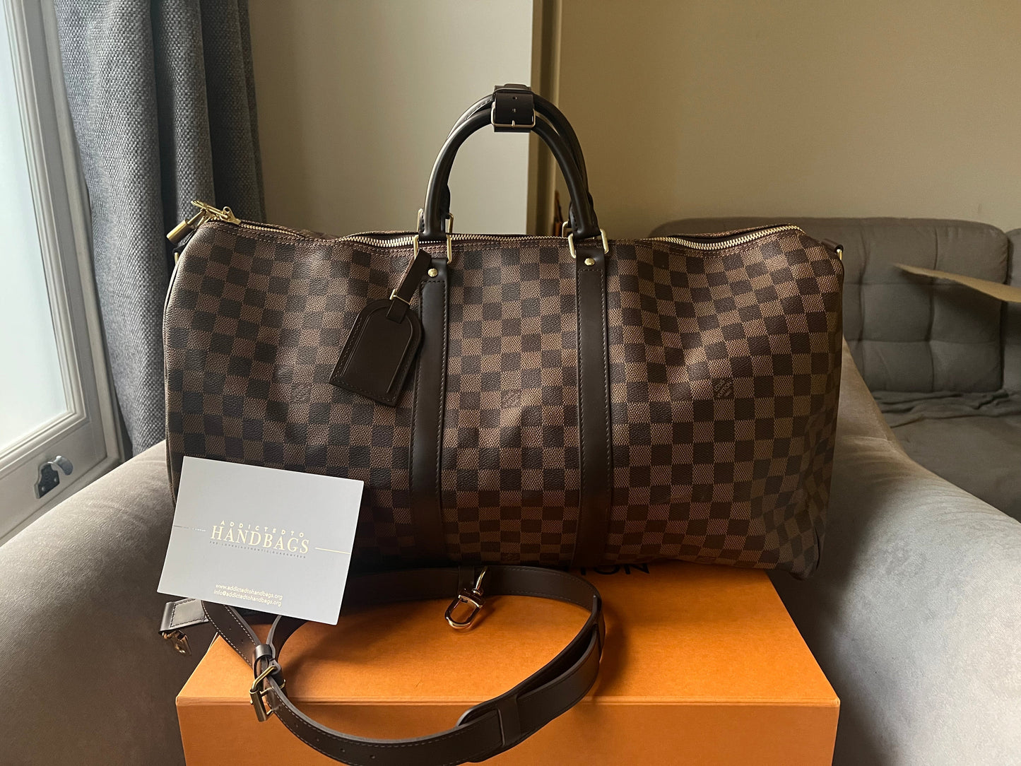 Louis Vuitton Keepall Bandouliere 55 Damier Ebene (RRP £2,020)