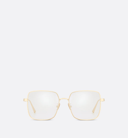 Luxury Diorcannage S1F Gold Finish Metal Square Glasses With Blue Light Filter