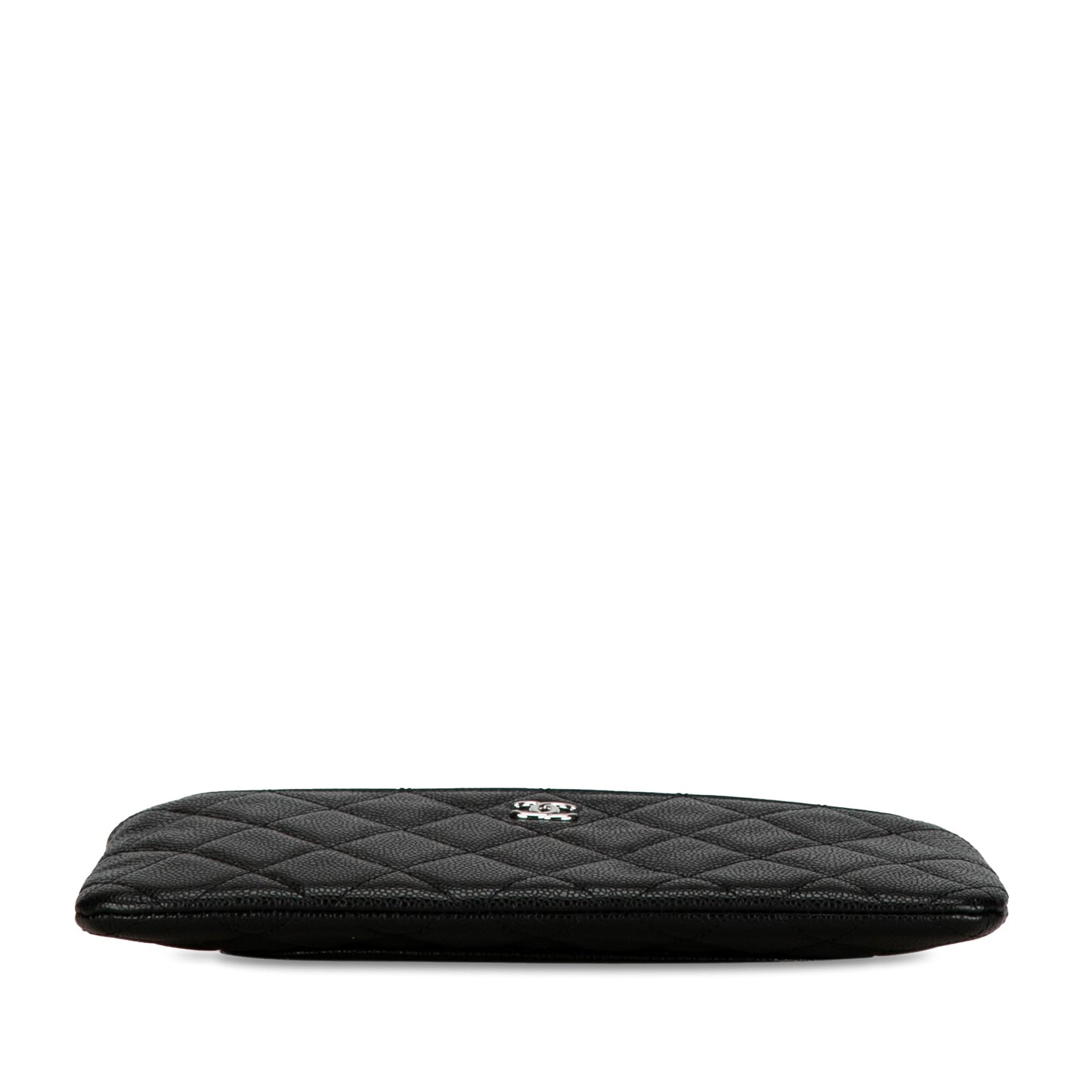CHANEL Caviar Double Zip Cosmetic Case Clutch Bag