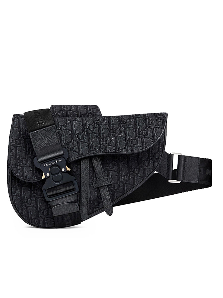 Saddle Bag in Black Luxury DiorOblique Jacquard