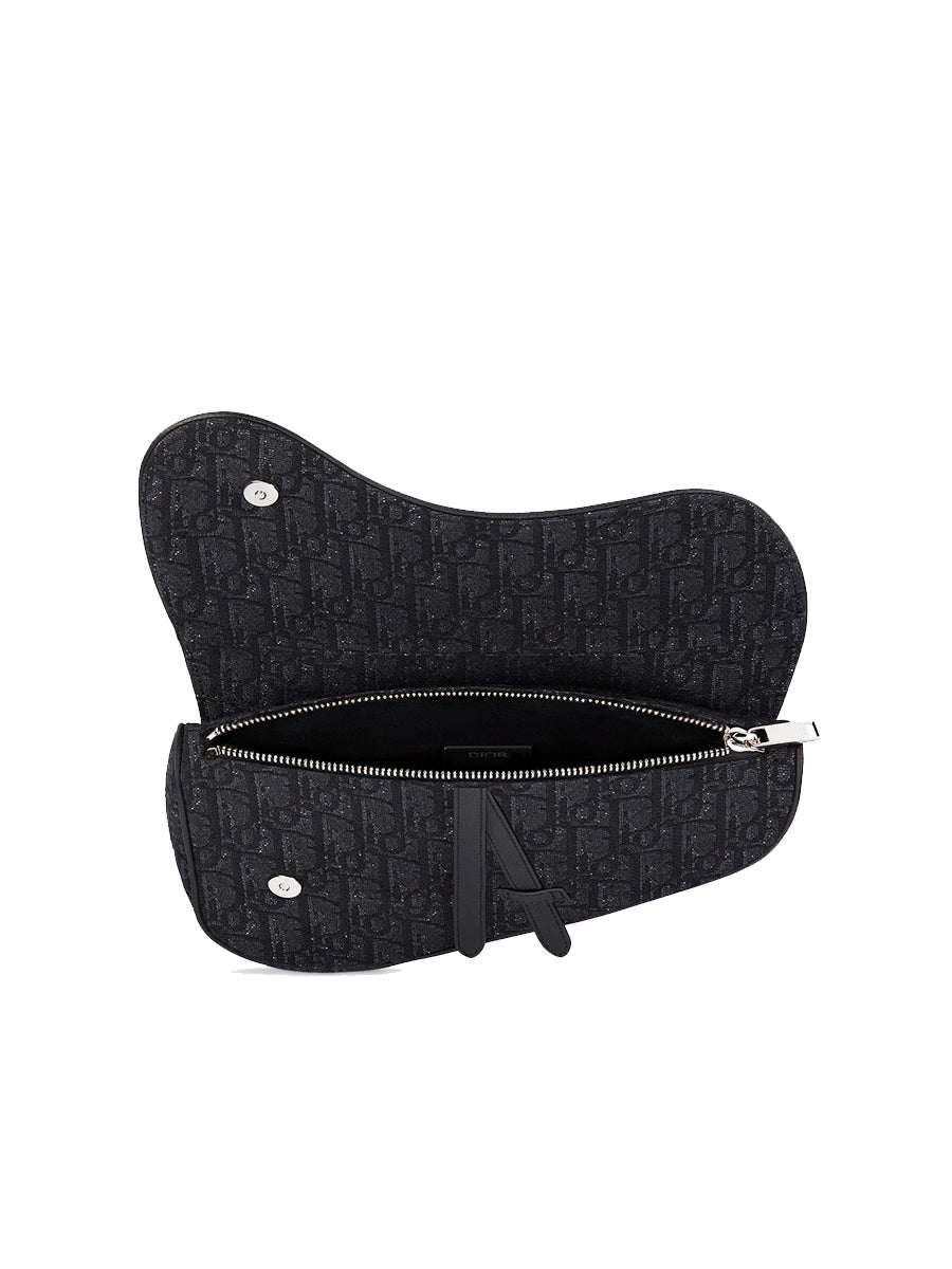 Saddle Bag in Black Luxury DiorOblique Jacquard