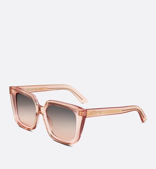 Luxury Diormidnight S1I Transparent Pink Square Sunglasses
