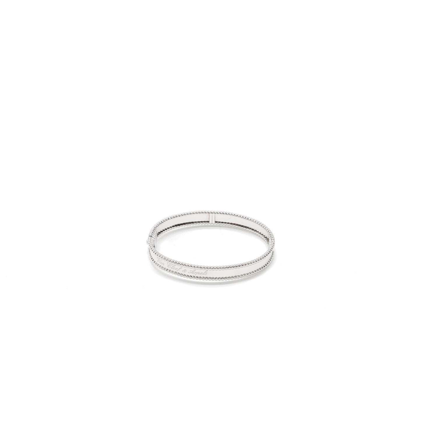 Van Cleef and Arpels Size M Perlee Signature Bracelet 18K white Gold