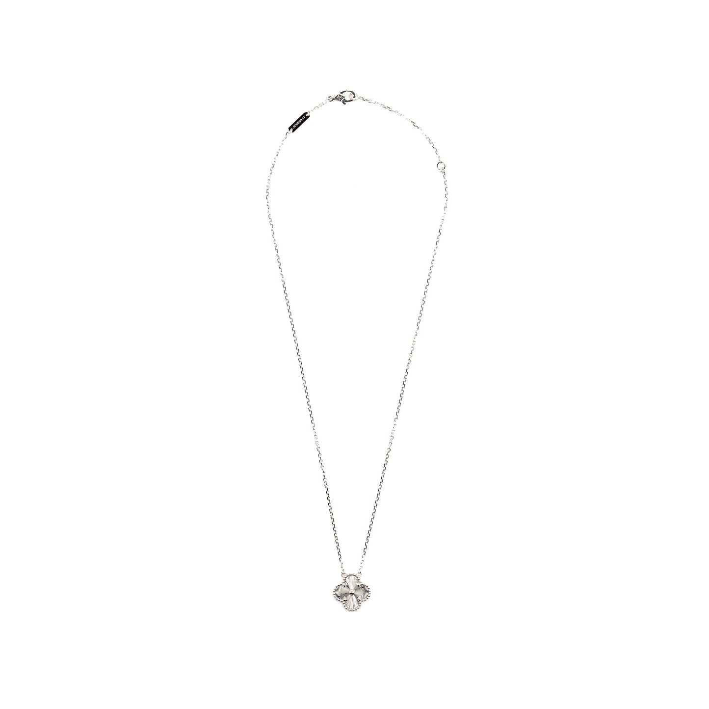 Van Cleef& Arpels Vintage Alhambra Pendant Guilloche White Gold