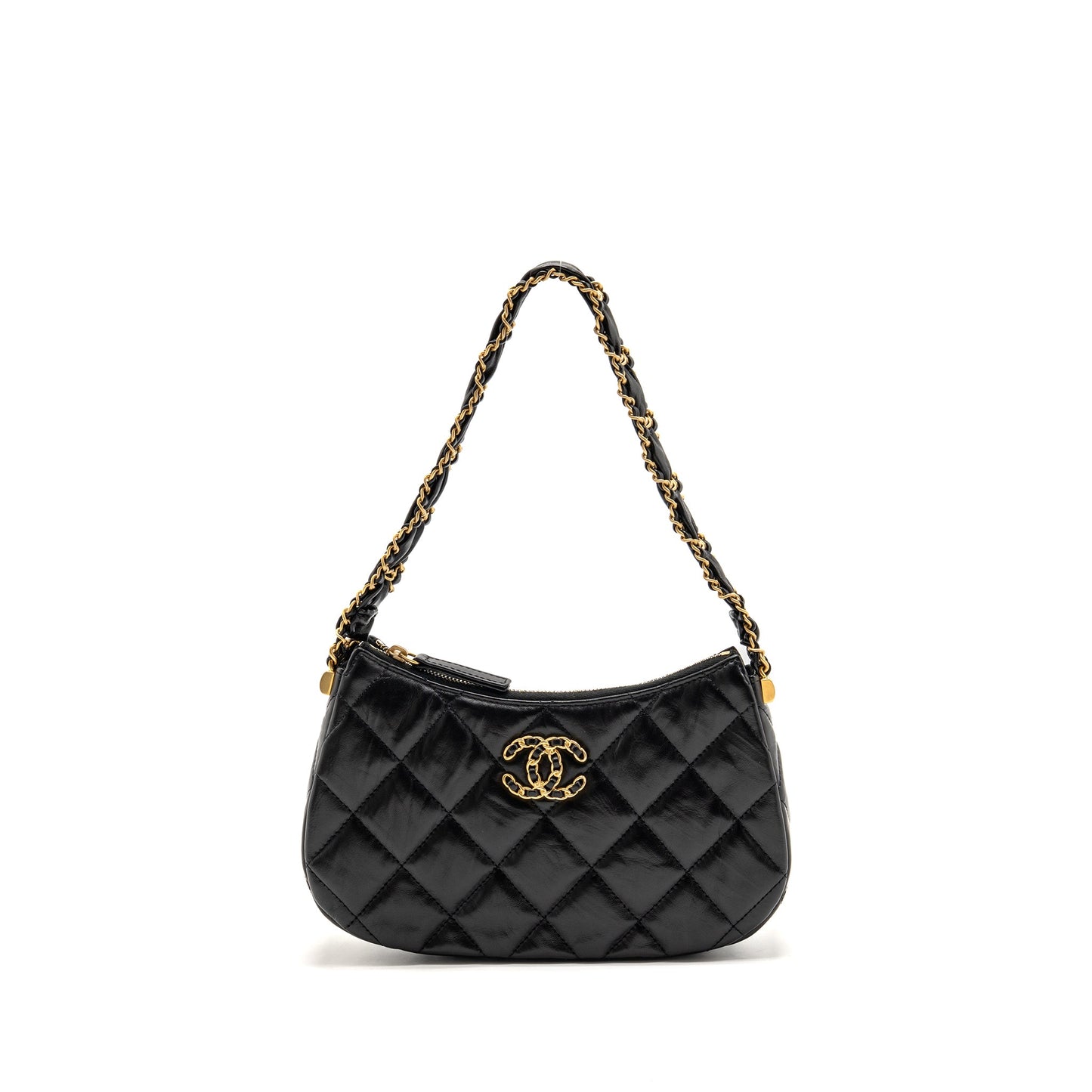 Chanel 23K 19 Hobo Shoulder Bag Calfskin Black GHW (Microchip)