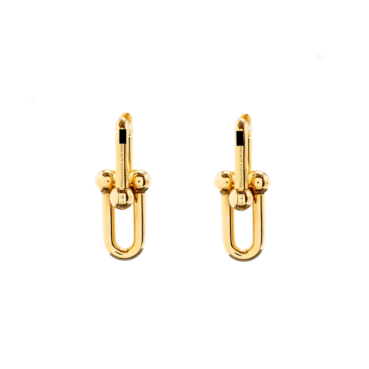 Tiffany Hardware Large Link Earrings Yellow Gold