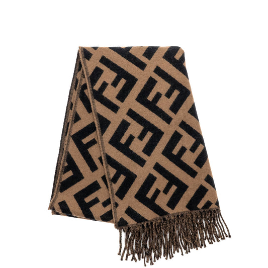 Fendi FF scarf cashmere brown / black