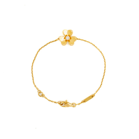Van Cleef & Arpels Frivole Bracelet, Mini Model, Yellow Gold/Diamond