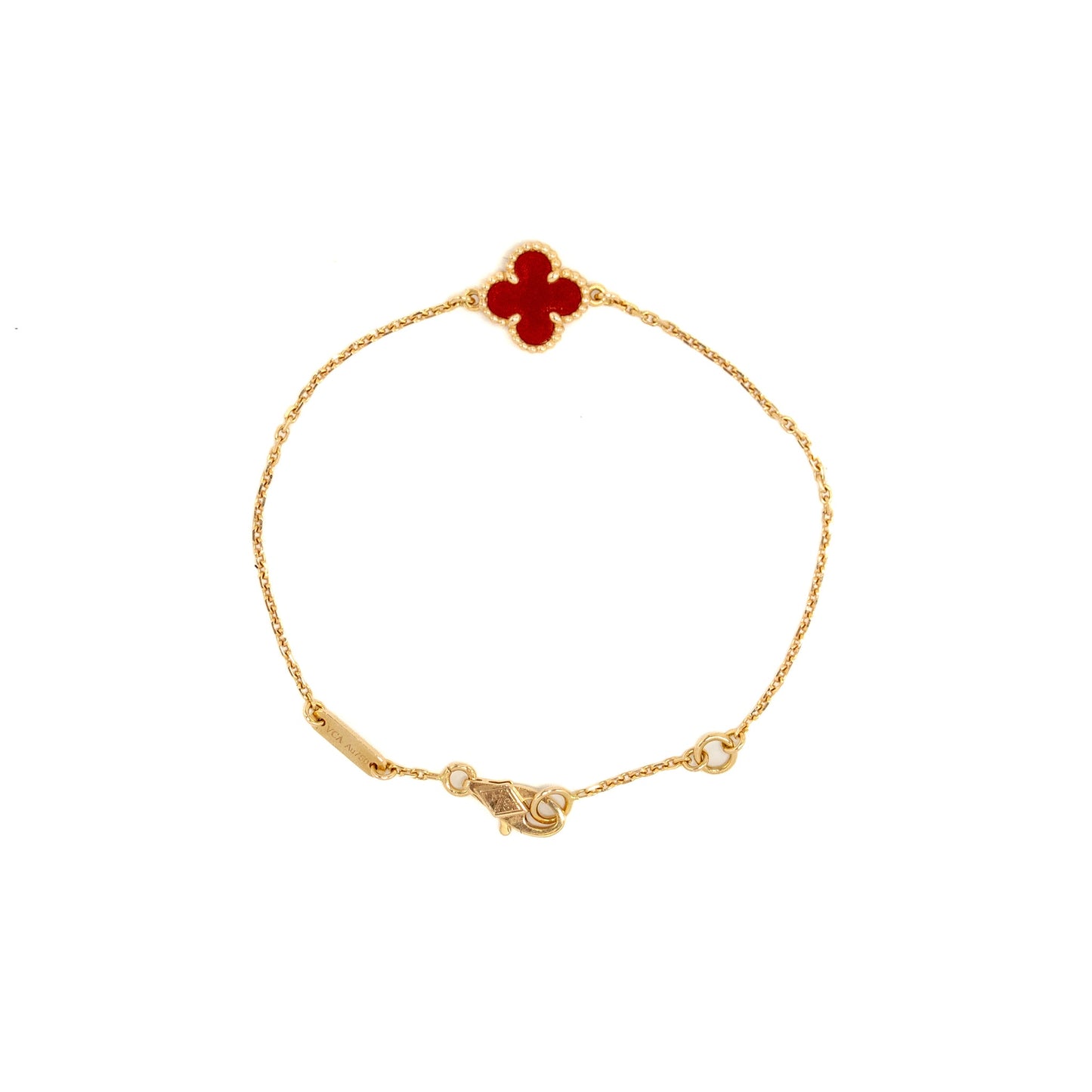 Van Cleef & Arpels Sweet Alhambra Bracelet Rose Gold, Carnelian