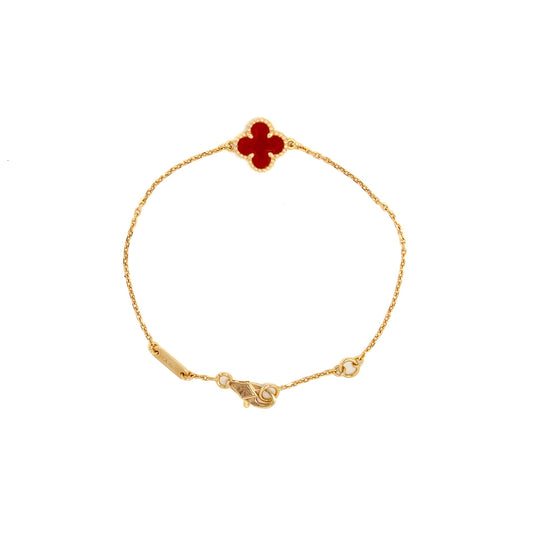 Van Cleef & Arpels Sweet Alhambra Bracelet Rose Gold, Carnelian