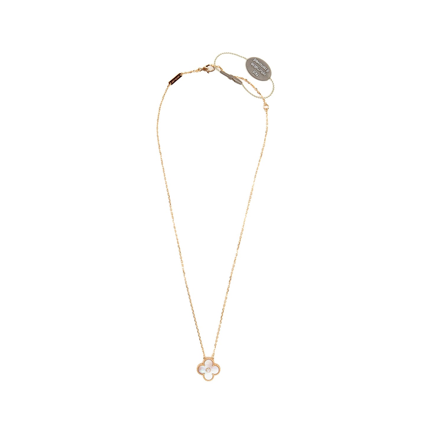 Van Cleef & Arpels 2025 Holiday Pendant Pink Mother of Pearl Rose Gold with Diamond