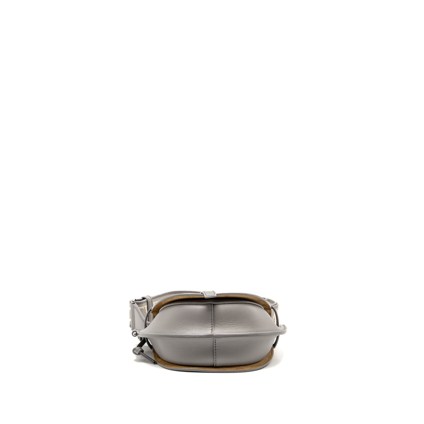 Loewe Mini Gate Dual Bag Soft Calfskin with Jacquard Strap Grey SHW