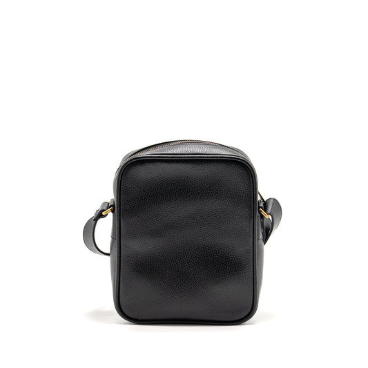 Gucci Logo Printed Messenger Crossbody Bag Calfskin Black/Multicolour GHW