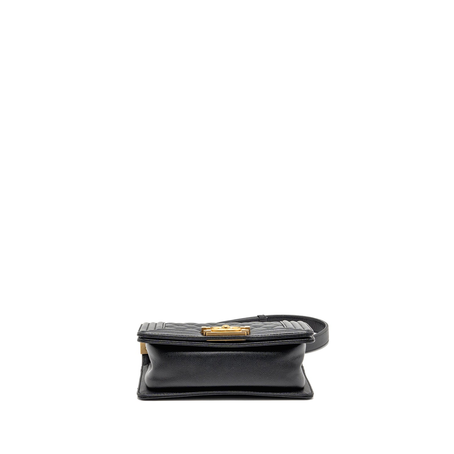 Chanel Small Boy Bag Caviar Black GHW (Microchip)