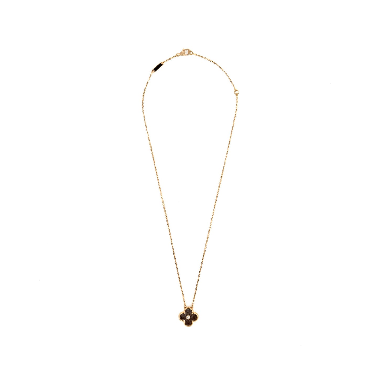 Van Cleef & Arpels 2023 Holiday Limited Pendant Silver Obsidian/Rose Gold/Diamond