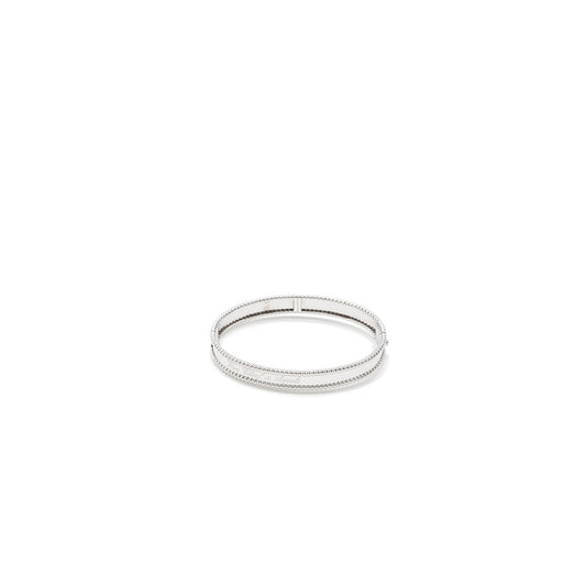 Van Cleef and Arpels Size M Perlee Signature Bracelet 18K white Gold