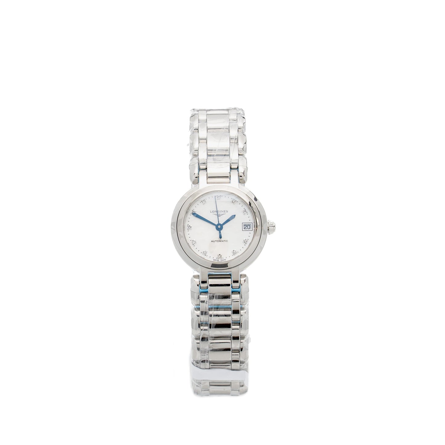 LONGINES 26.5 mm PrimaLuna Ladies Watch Automatic, Stainless Steel, Mother-of-pearl, Diamonds  Model: L8.111.4.87.6