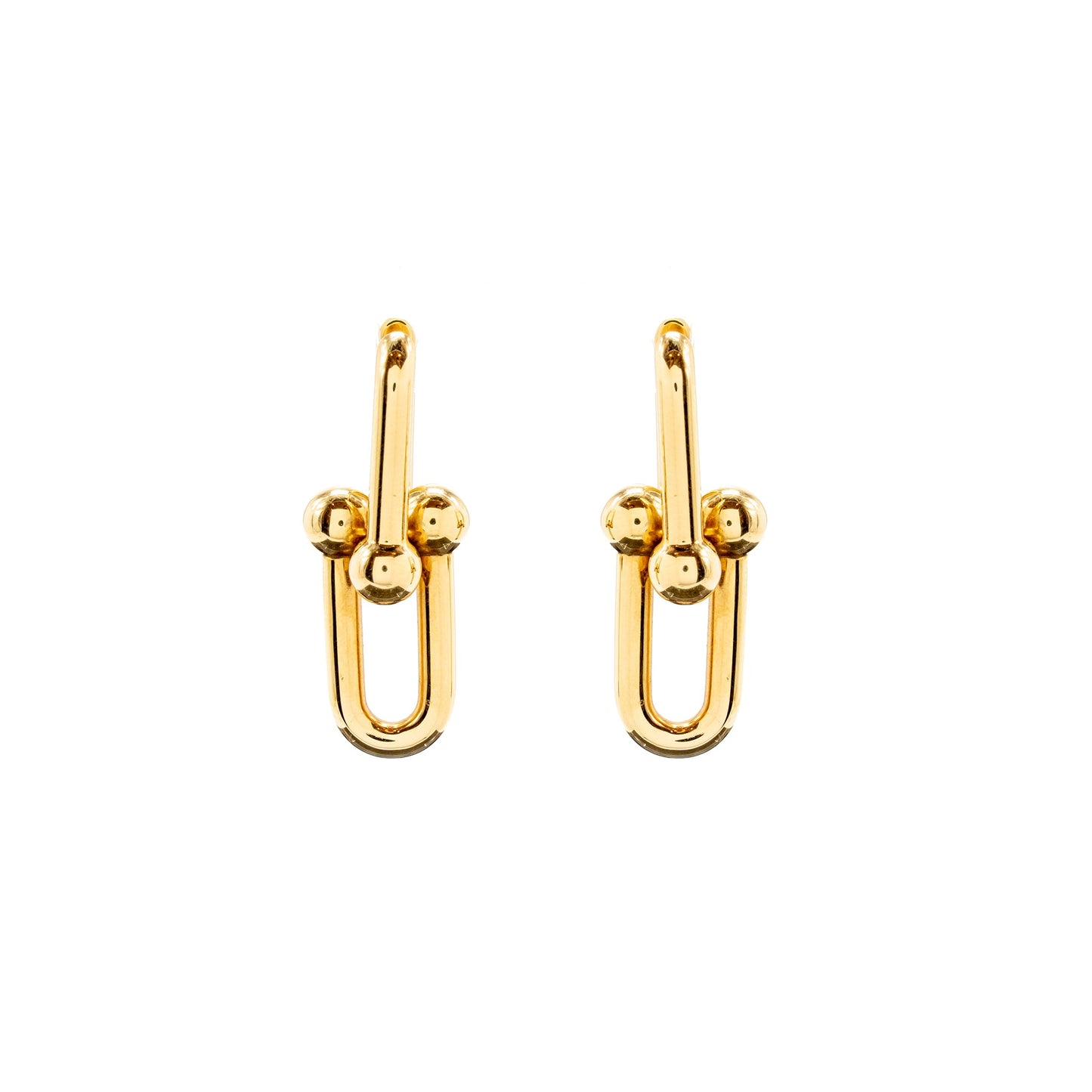 Tiffany Hardware Large Link Earrings Yellow Gold