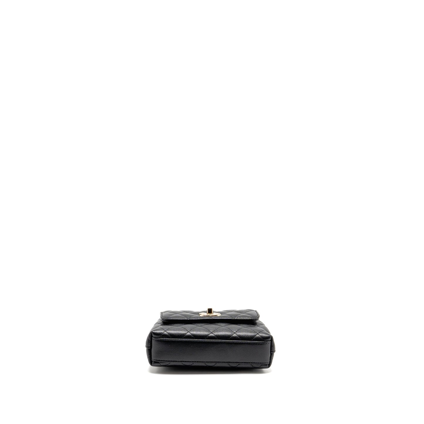Chanel Coco Handle Mini Clutch with Chain Caviar Black LGHW (Microchip)