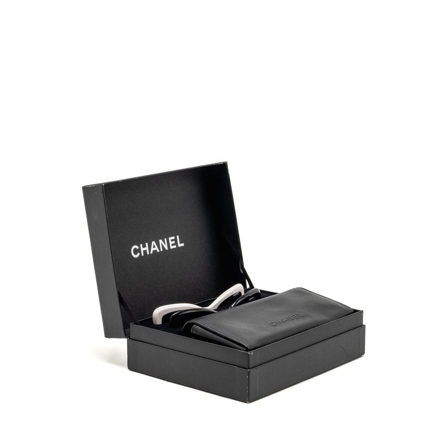 Chanel Magnetic Clip on Sunglasses Black/White