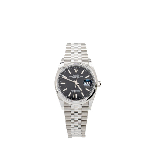 Rolex Datejust 36 Oystersteel, Bright Black Dial/Oyster Bracelet Model: 126200-0003