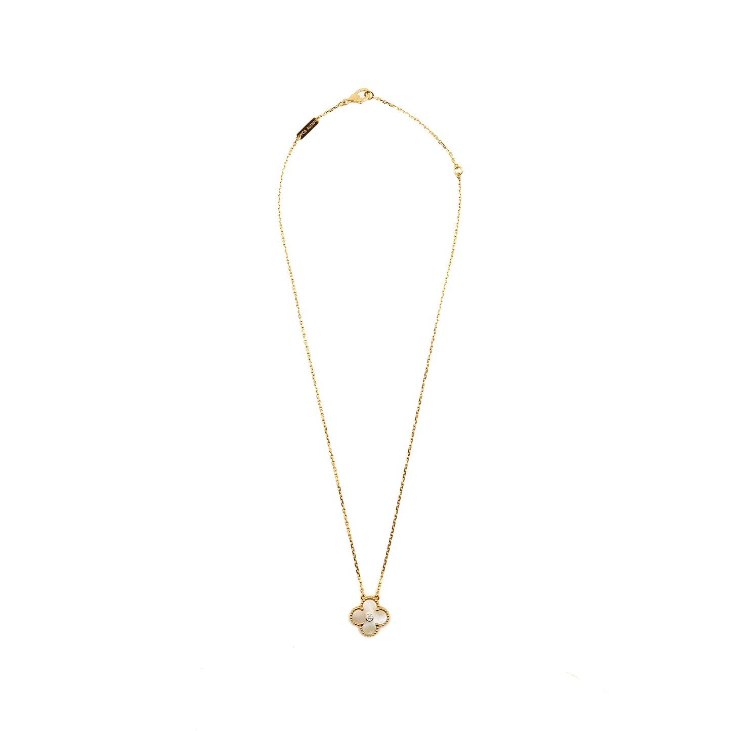 Van Cleef & Arpels 2018  Holiday Pendant Gold Mother-of-Pearl Yellow Gold with Diamond
