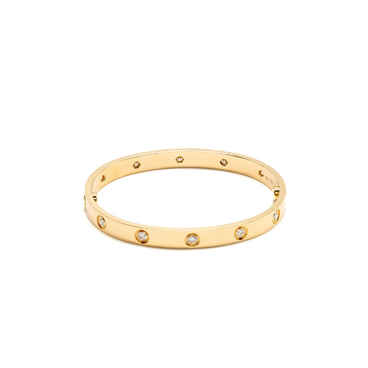 Cartier Size 17 Bracelet Yellow Gold, 10 Diamonds