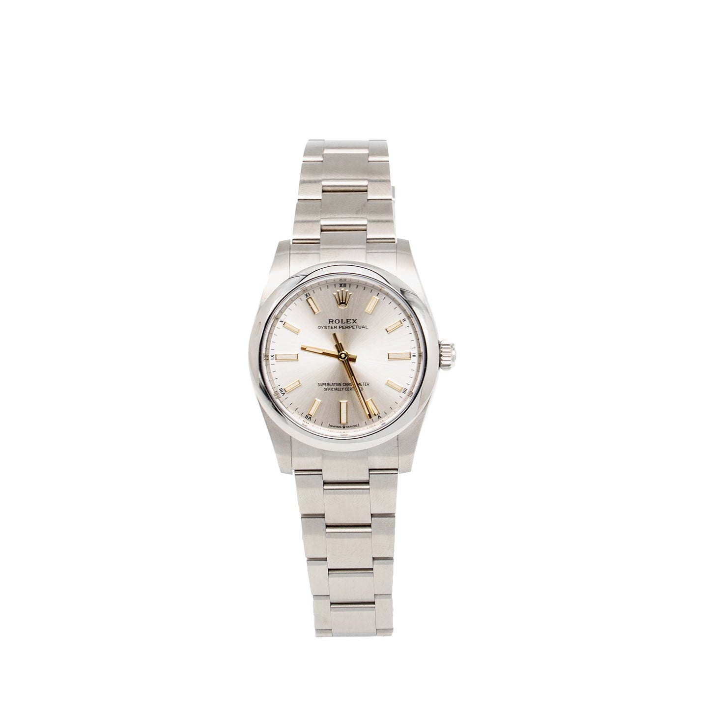 Rolex Oyster Perpetual 34 oyster steel silver dial model: 124200-0001