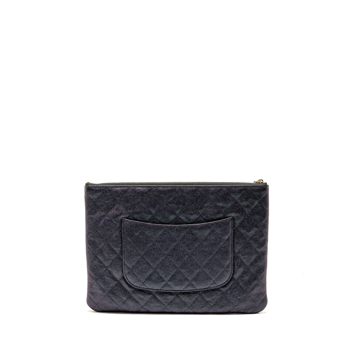 Chanel Night By The C Pouch Clutch Caviar Iridescent Black LGHW