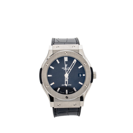 Hublot Classic Fusion 45mm titanium watch black dial model: 511.NX.1170.RX